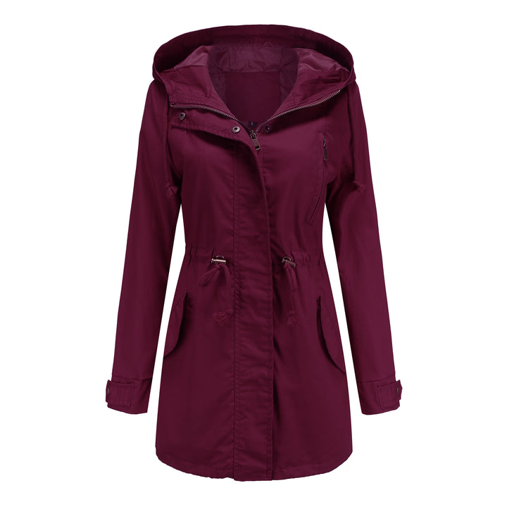 Women's Anorak Coat – Cotton, Mid-Length, Pockets, Straight Fit