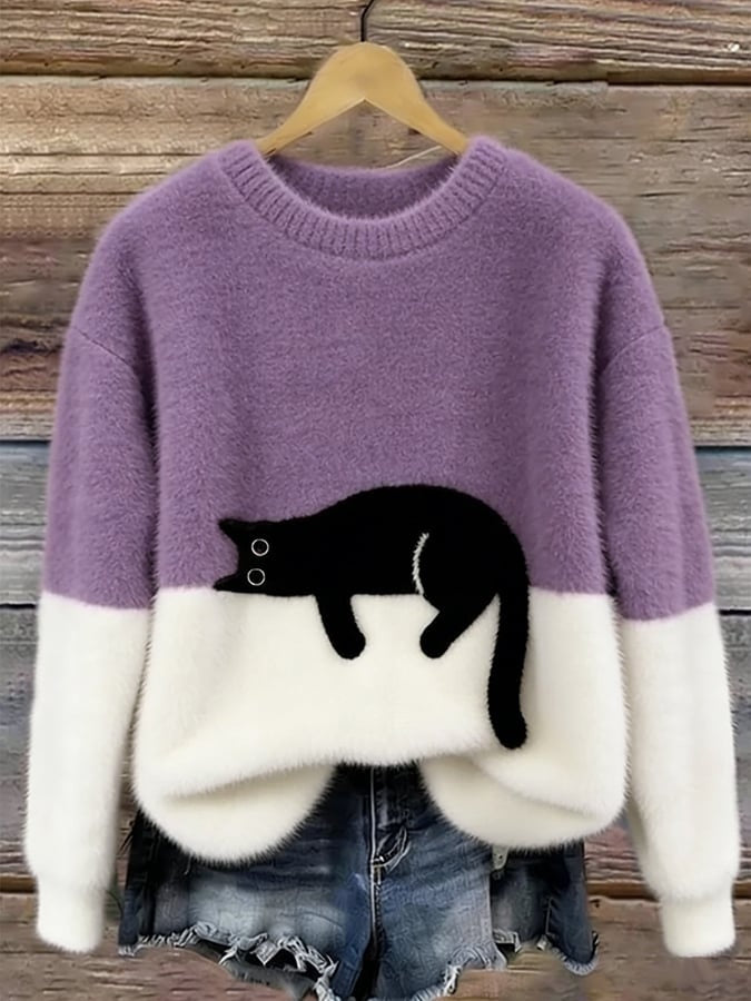 Women's Fleece Pullover Sweater – Relaxed Fit Long Sleeve
