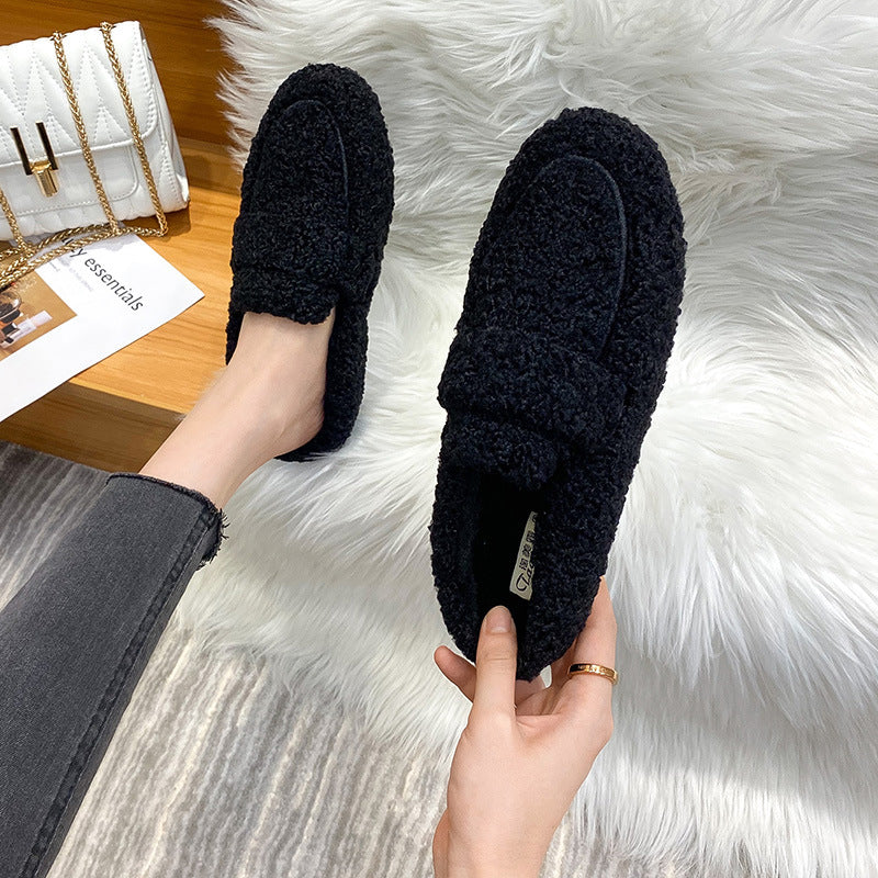 Women's Lambswool Slipper – Cushioned Flat Indoor Comfort
