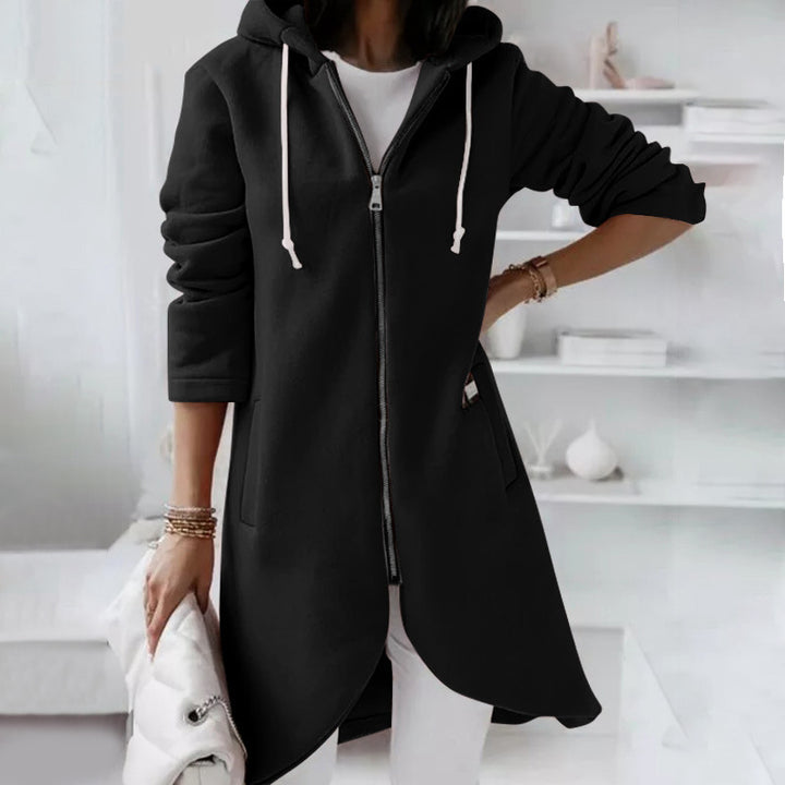 Women's Longline  Zip-Up Hoodie – Soft Cotton Relaxed Fit