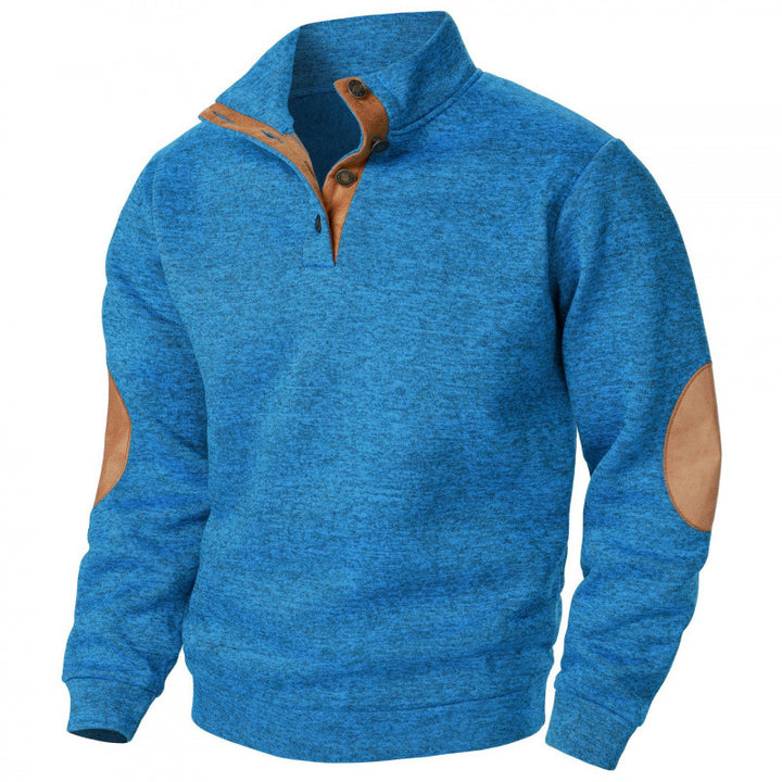 Men's Stand Collar Knit Sweater – Jacquard Textured Pullover
