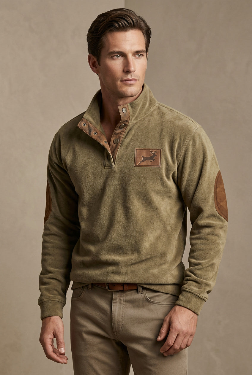 Men's Sweater – Retro 3D Digital Print Pullover, Textured Look