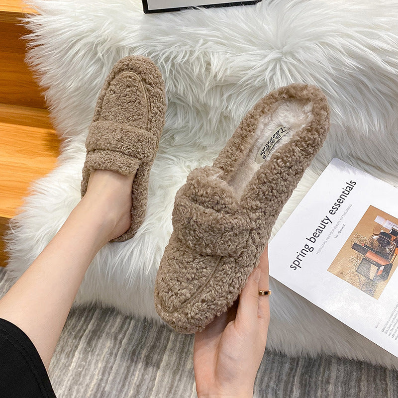 Women's Lambswool Slipper – Cushioned Flat Indoor Comfort