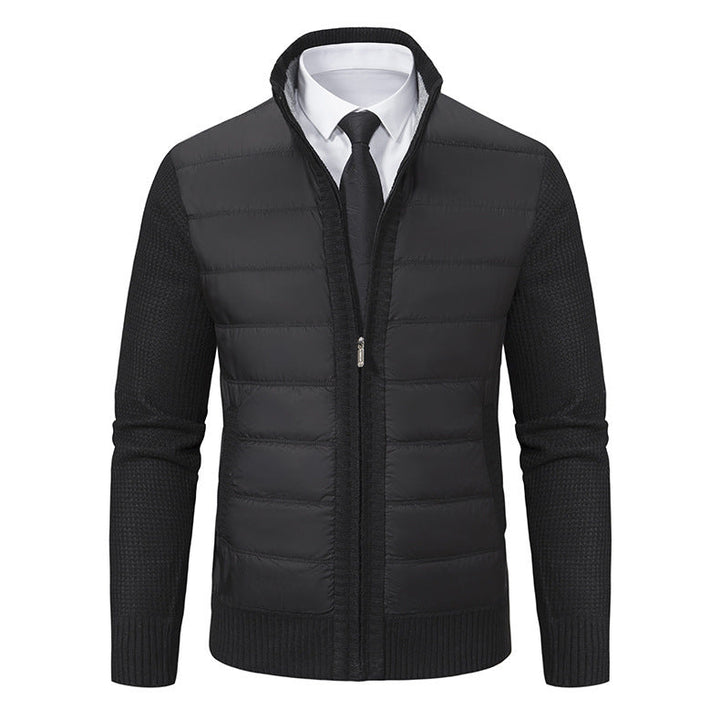 Men's Fleece-Lined Cardigan Coat – Stand Collar & Thickened Layer