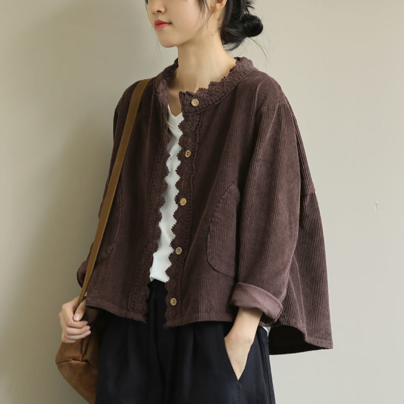 Women's Crew Neck Long Sleeve Coat – Relaxed Artistic Silhouette