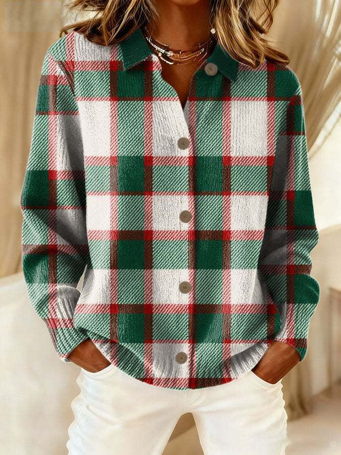 Women's 3D Texture Lapel Cardigan Top – Art-Inspired Thick Knit