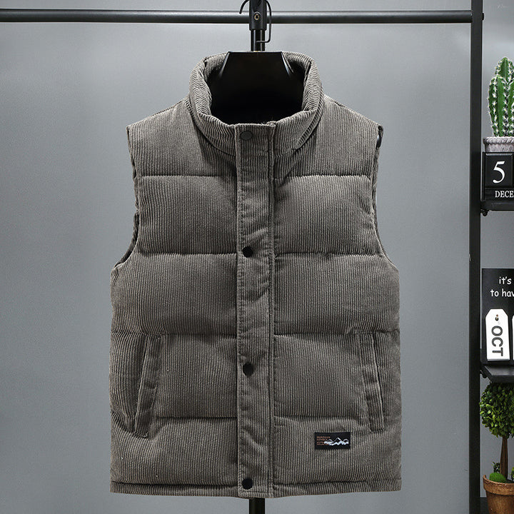 Men's Corduroy Padded Vest – Warm Quilted Slim Fit Layer