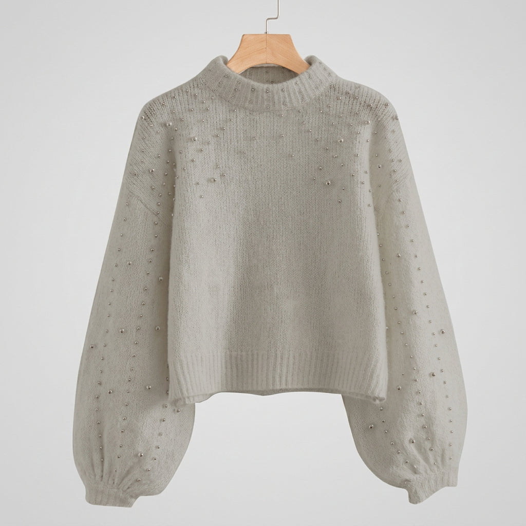 Women's Knit Sweater – Relaxed Crew Neck with Subtle Texture