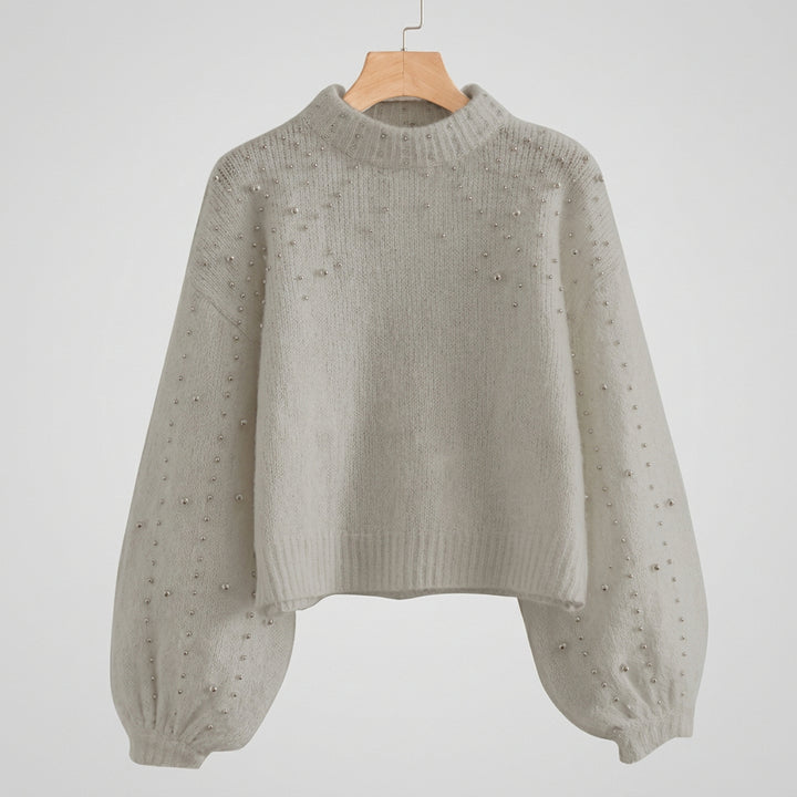Women's Knit Sweater – Relaxed Crew Neck with Subtle Texture