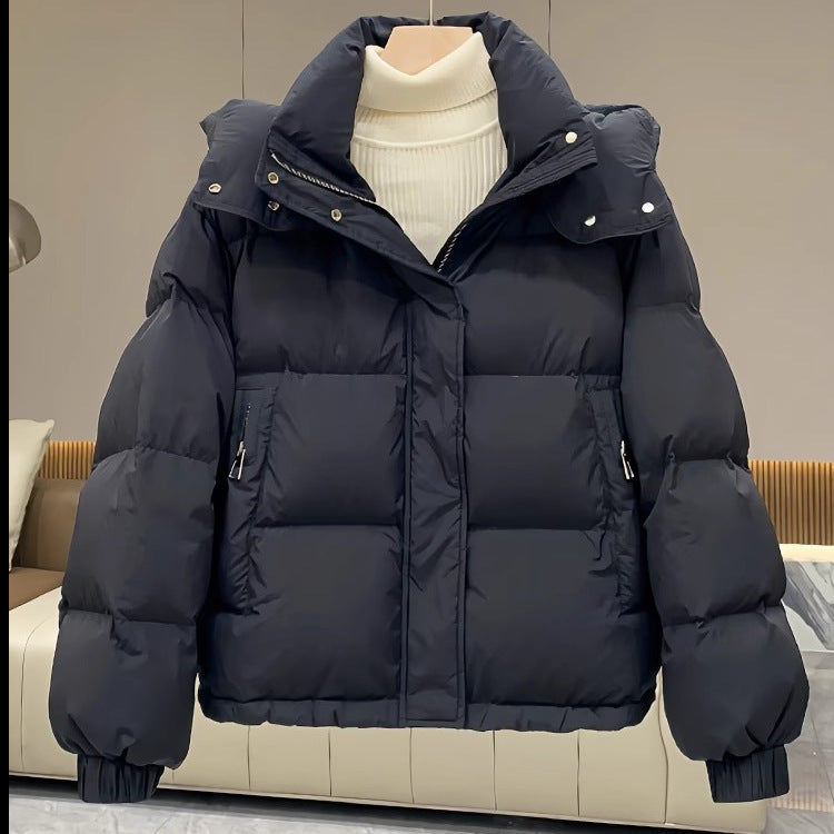 Women's Cropped Padded Coat – Ultra Short Solid Silhouette