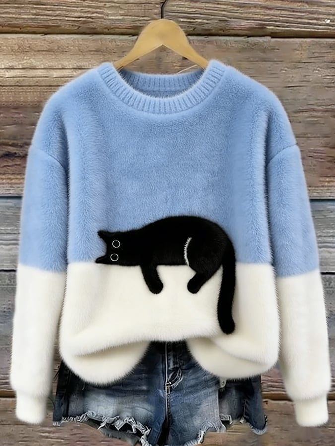 Women's Fleece Pullover Sweater – Relaxed Fit Long Sleeve