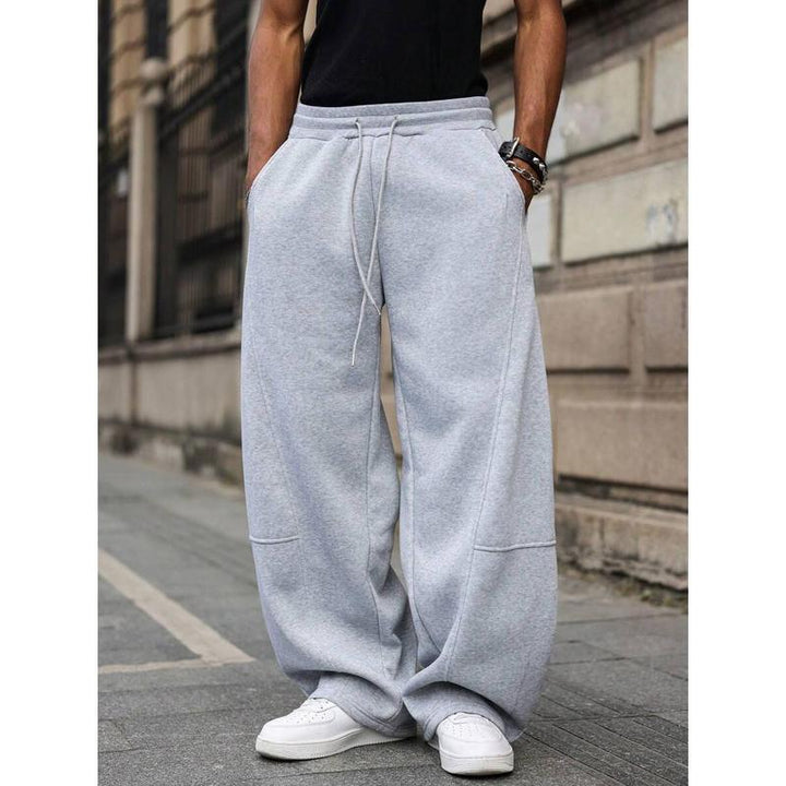 Men's High Waist Cropped Trousers – Lightweight Straight Fit Blend