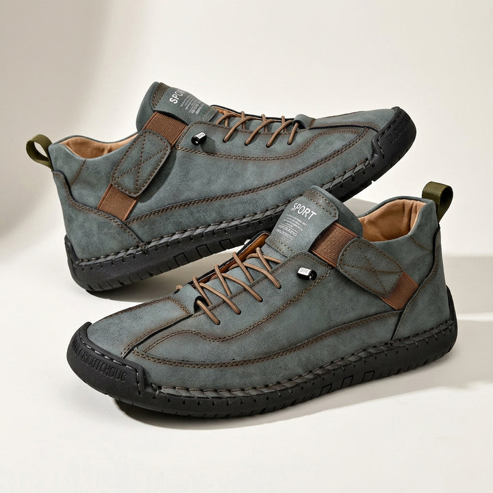 Men's Mid-Top Sneaker – Breathable Textured Upper, Stitched Sole