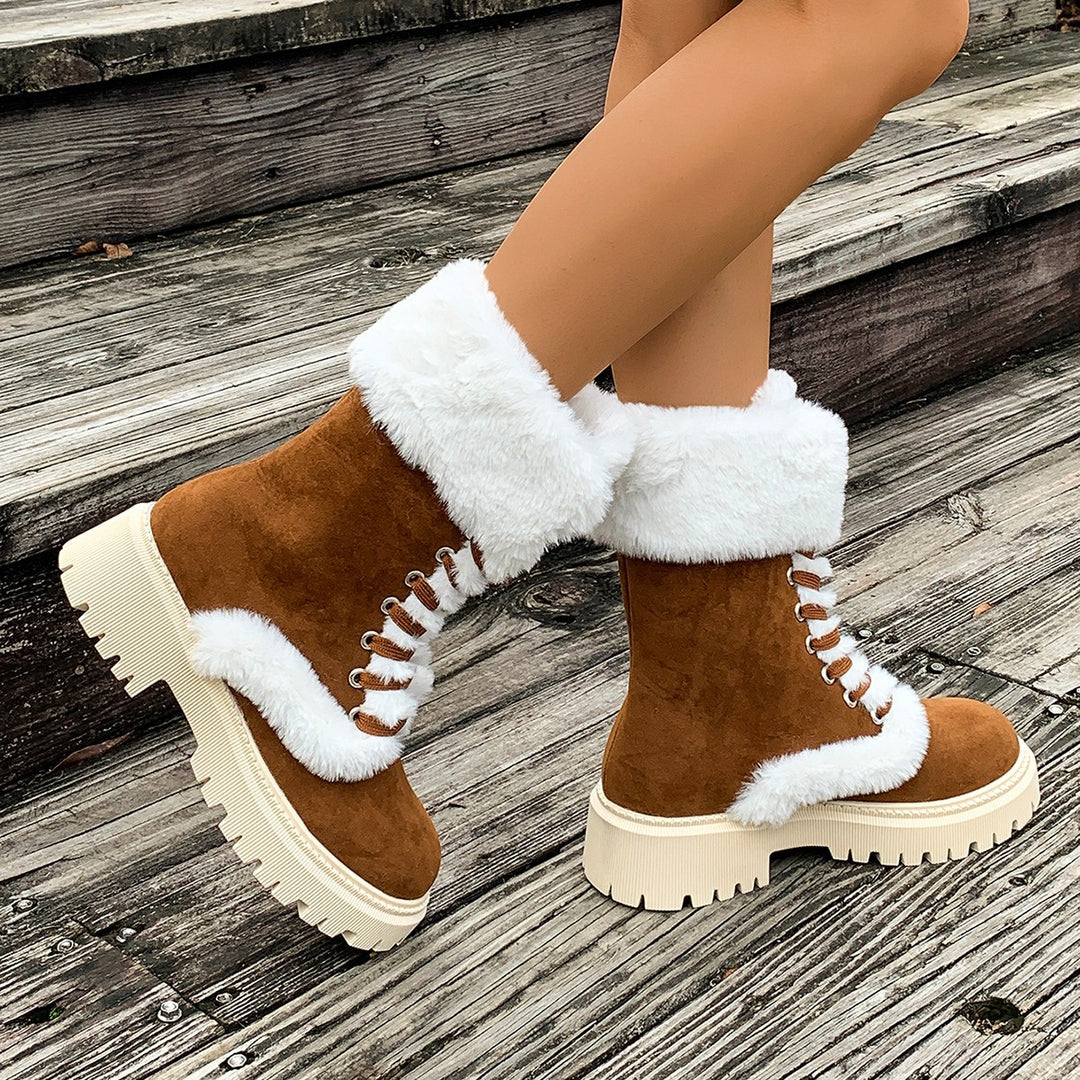 Women's Suede High-Top Boot with Plush Thermal Padding