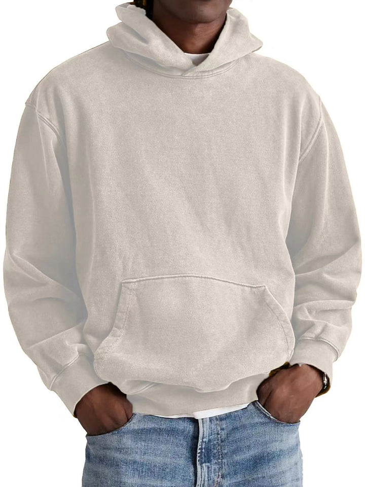 Men's Hoodie – Retro Loose Fit, Thick Pullover Sweatshirt