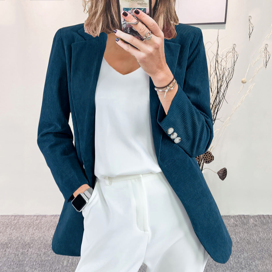 Corduroy Blazer for Women – Slim Fit Structured Jacket