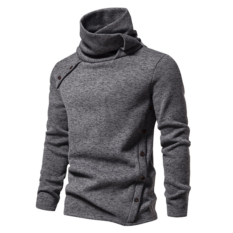 Men's Cascading Collar Sweater Coat – Wool Lined Pullover Knit