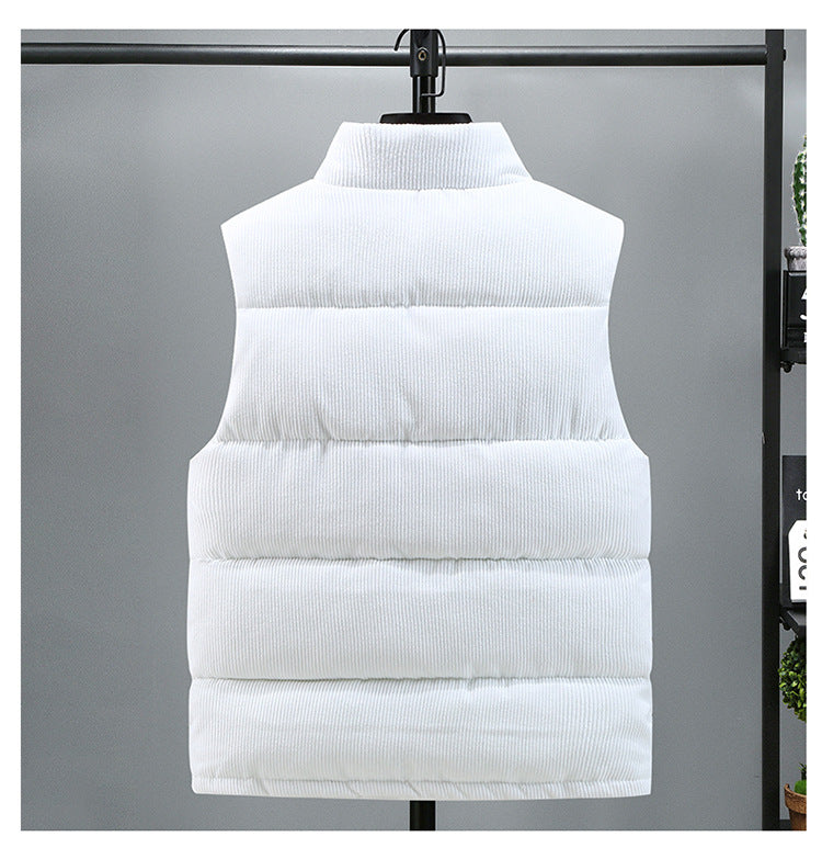Men's Corduroy Padded Vest – Warm Quilted Slim Fit Layer