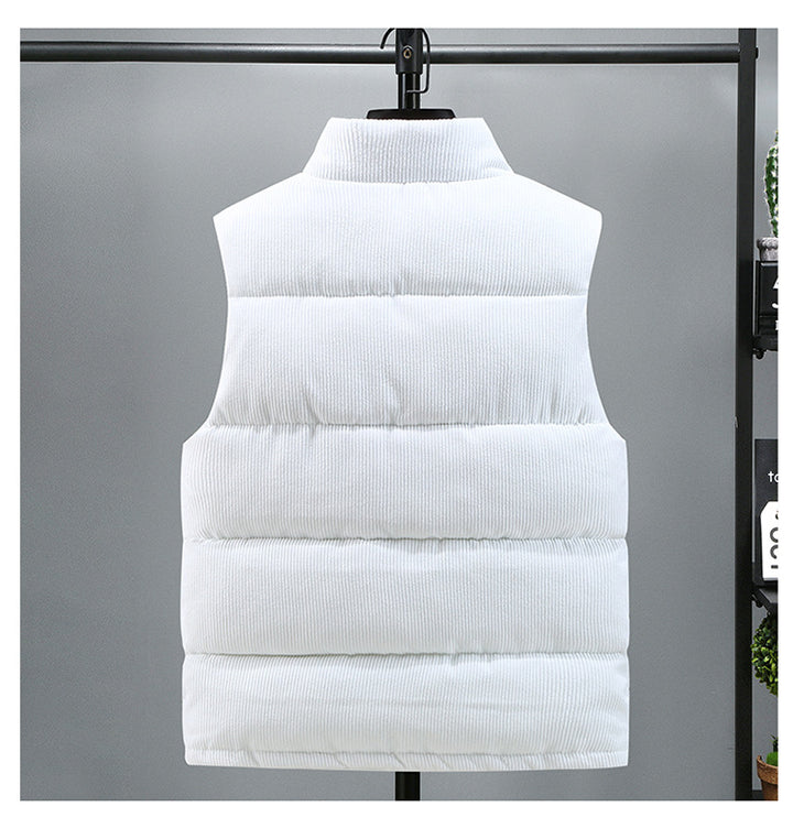 Men's Corduroy Padded Vest – Warm Quilted Slim Fit Layer