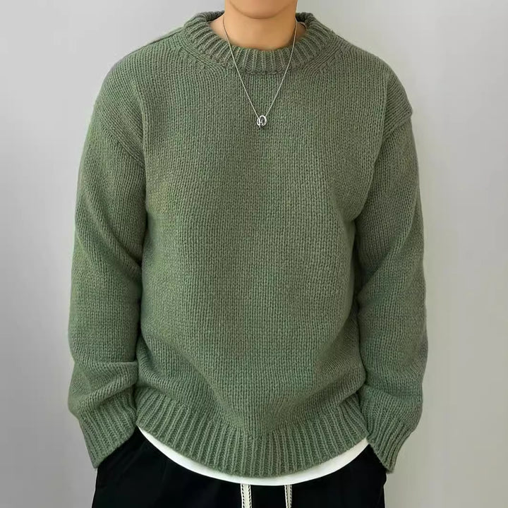 Men's Pullover Sweater – Soft Cotton Knit, Relaxed Japanese Fit