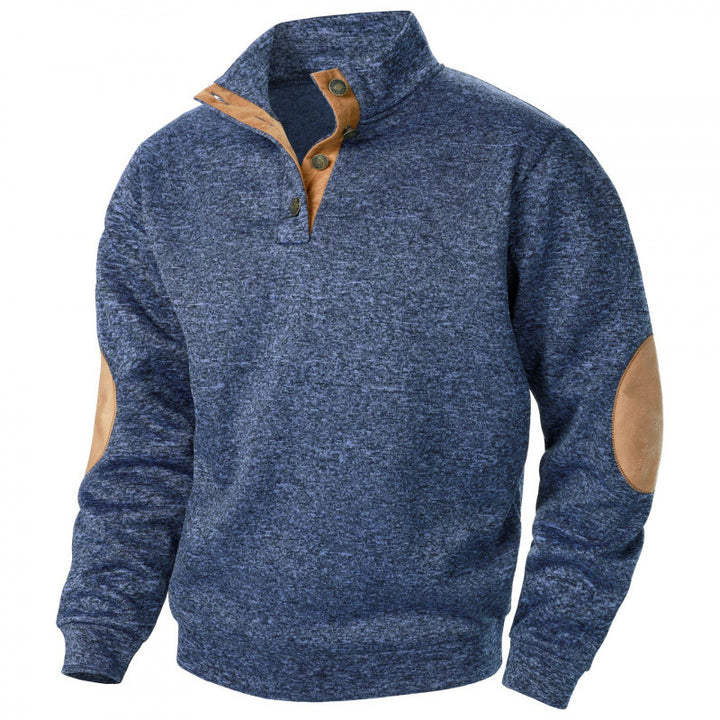 Men's Stand Collar Knit Sweater – Jacquard Textured Pullover