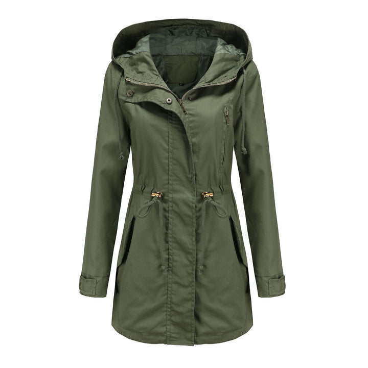 Women's Anorak Coat – Cotton, Mid-Length, Pockets, Straight Fit