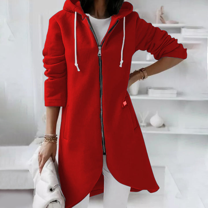 Women's Longline  Zip-Up Hoodie – Soft Cotton Relaxed Fit