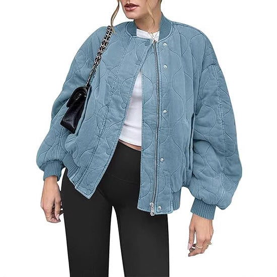 Women's Cotton Jacket – Loose Fit Pilot Baseball Style