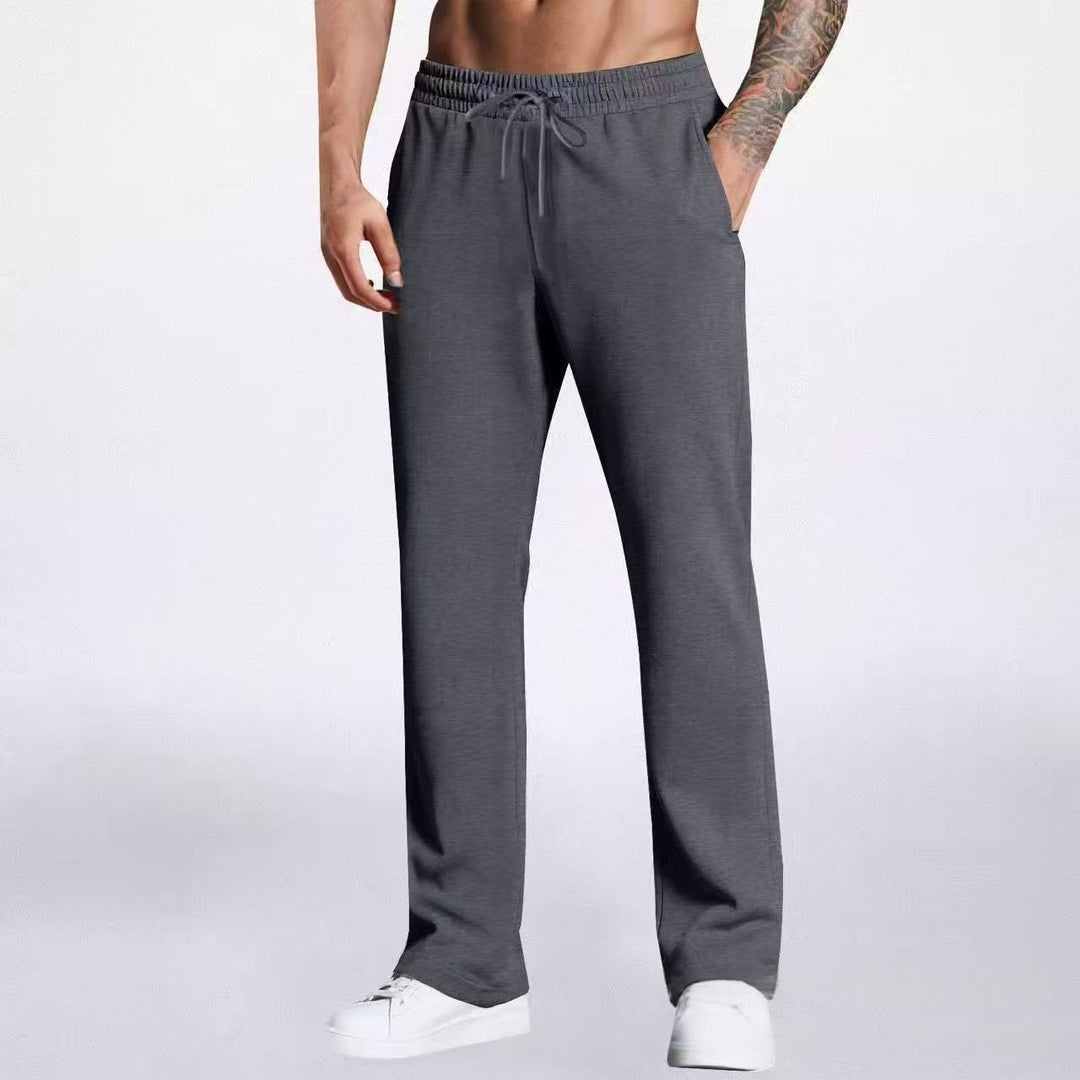 Men's Athletic Pant – Stretch Fabric Straight Leg Drawstring Trousers