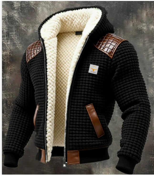 Men's Jacket – Quilted Slim Fit, Soft Structured Fabric, Stand Collar