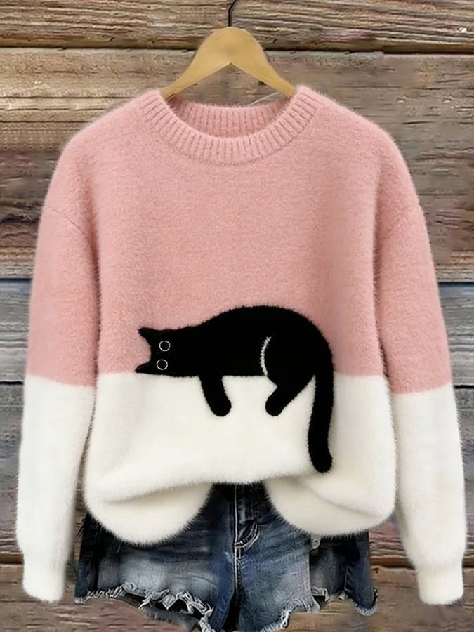 Women's Fleece Pullover Sweater – Relaxed Fit Long Sleeve