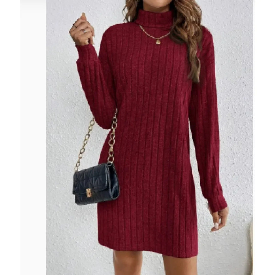 Women's Cotton Blend Midi Dress – Relaxed Fit Everyday Style